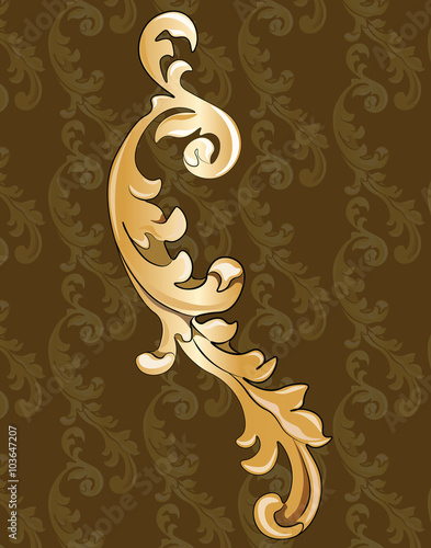 Royal golden ornament element. Vector
