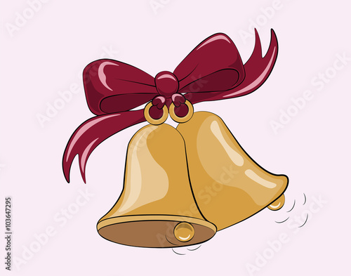 First Bell call. Symbol of begging of school.Vector