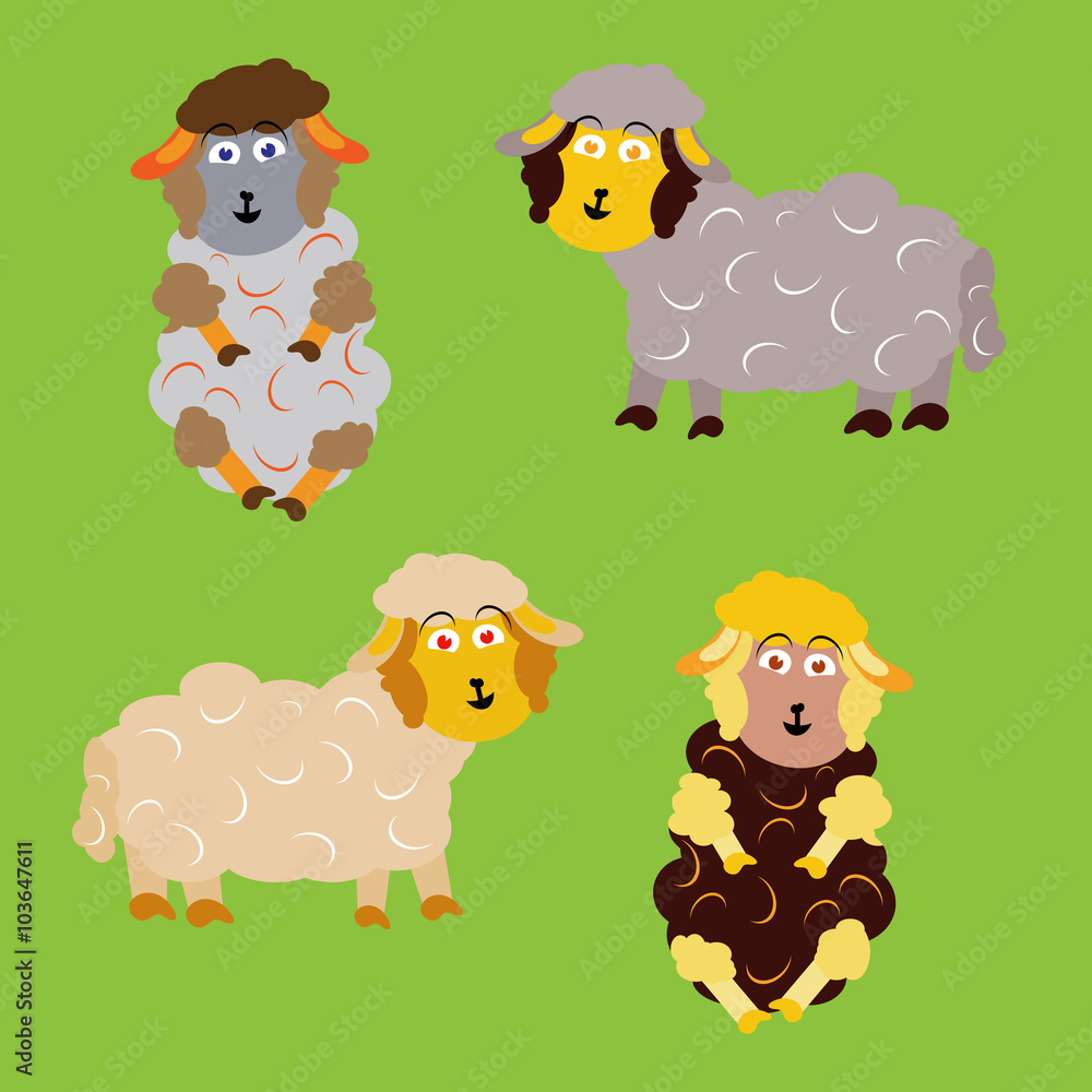 Fototapeta premium color icon with sheep