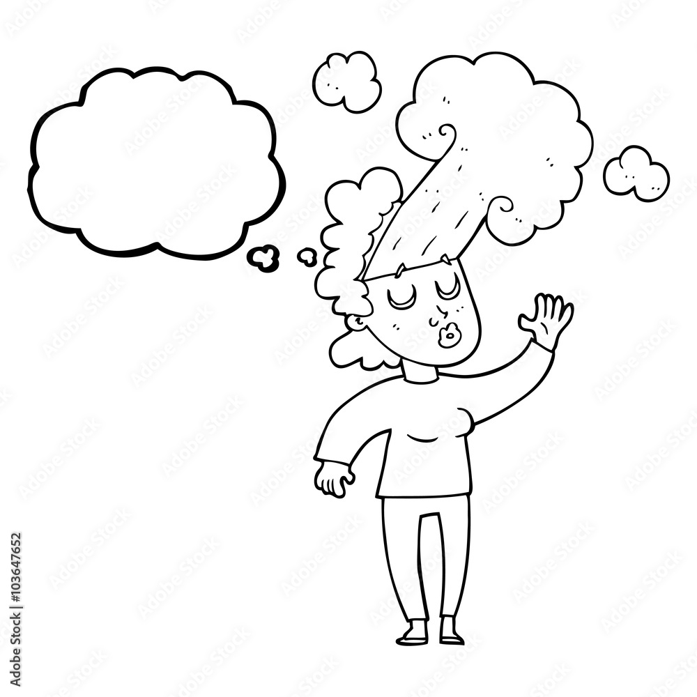 thought bubble cartoon woman letting off steam thought bubble cartoon woman letting off steam