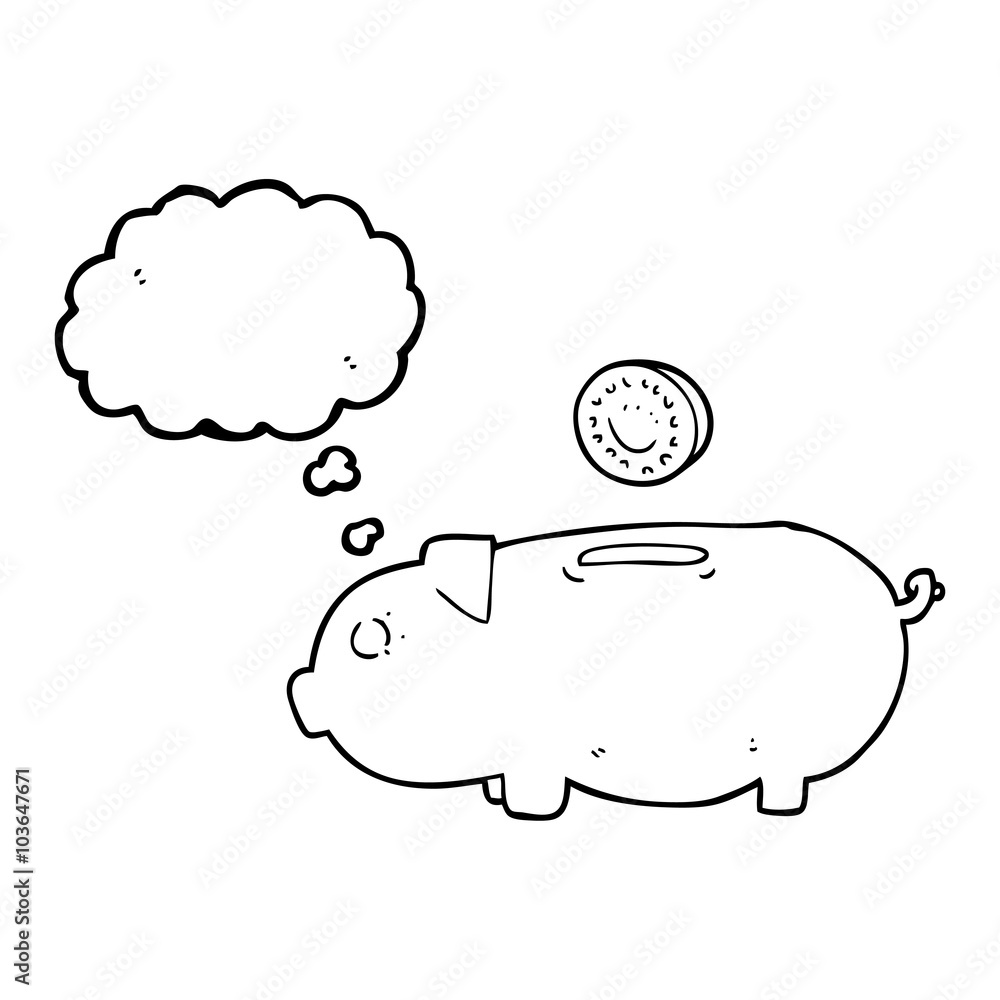 thought bubble cartoon piggy bank thought bubble cartoon piggy bank