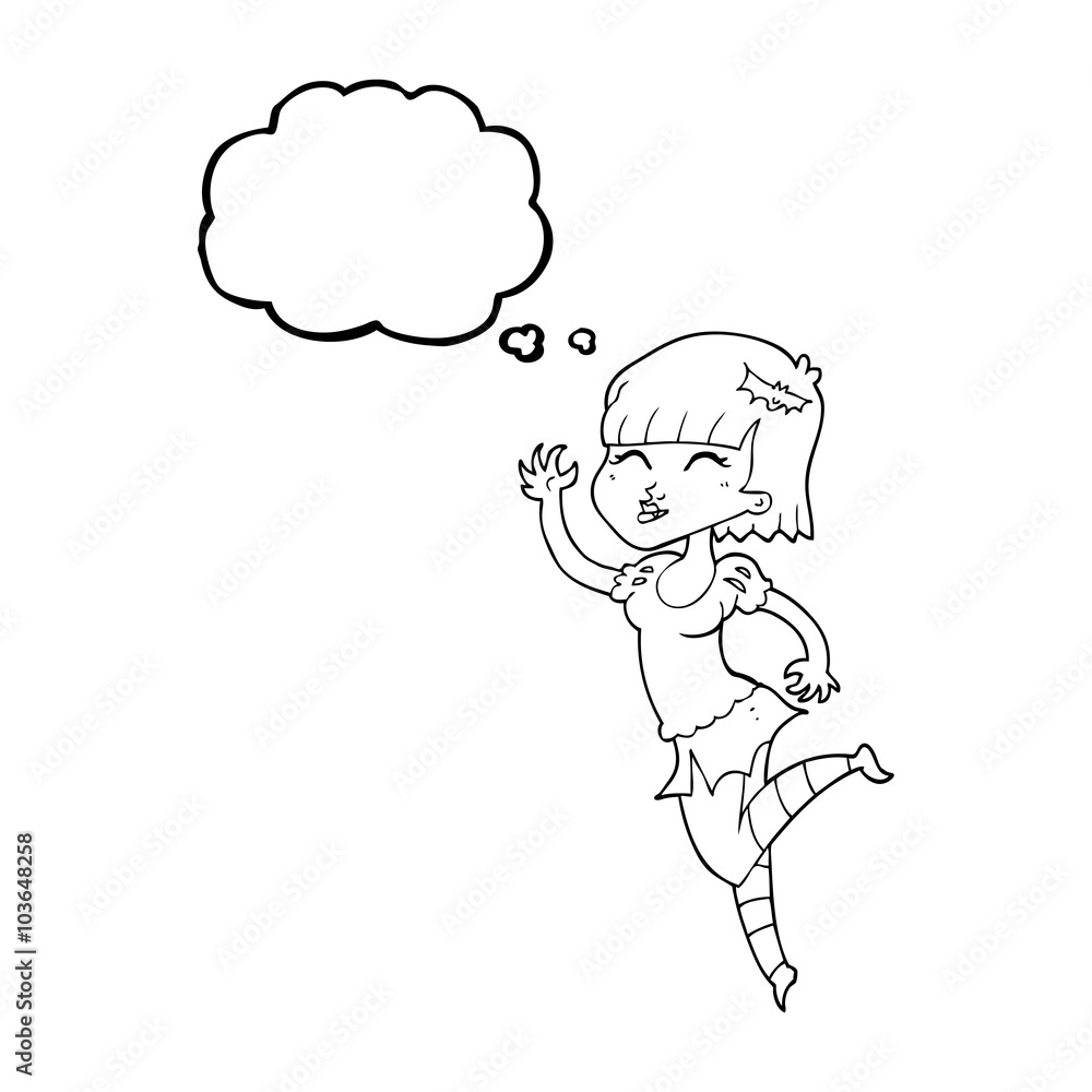 thought bubble cartoon vampire girl thought bubble cartoon vampire girl