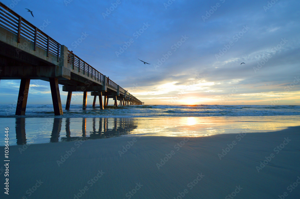 North Florida pier at sunrise
