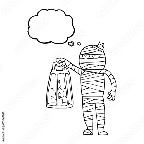 thought bubble cartoon mummy