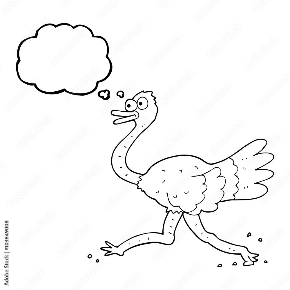 thought bubble cartoon ostrich thought bubble cartoon ostrich