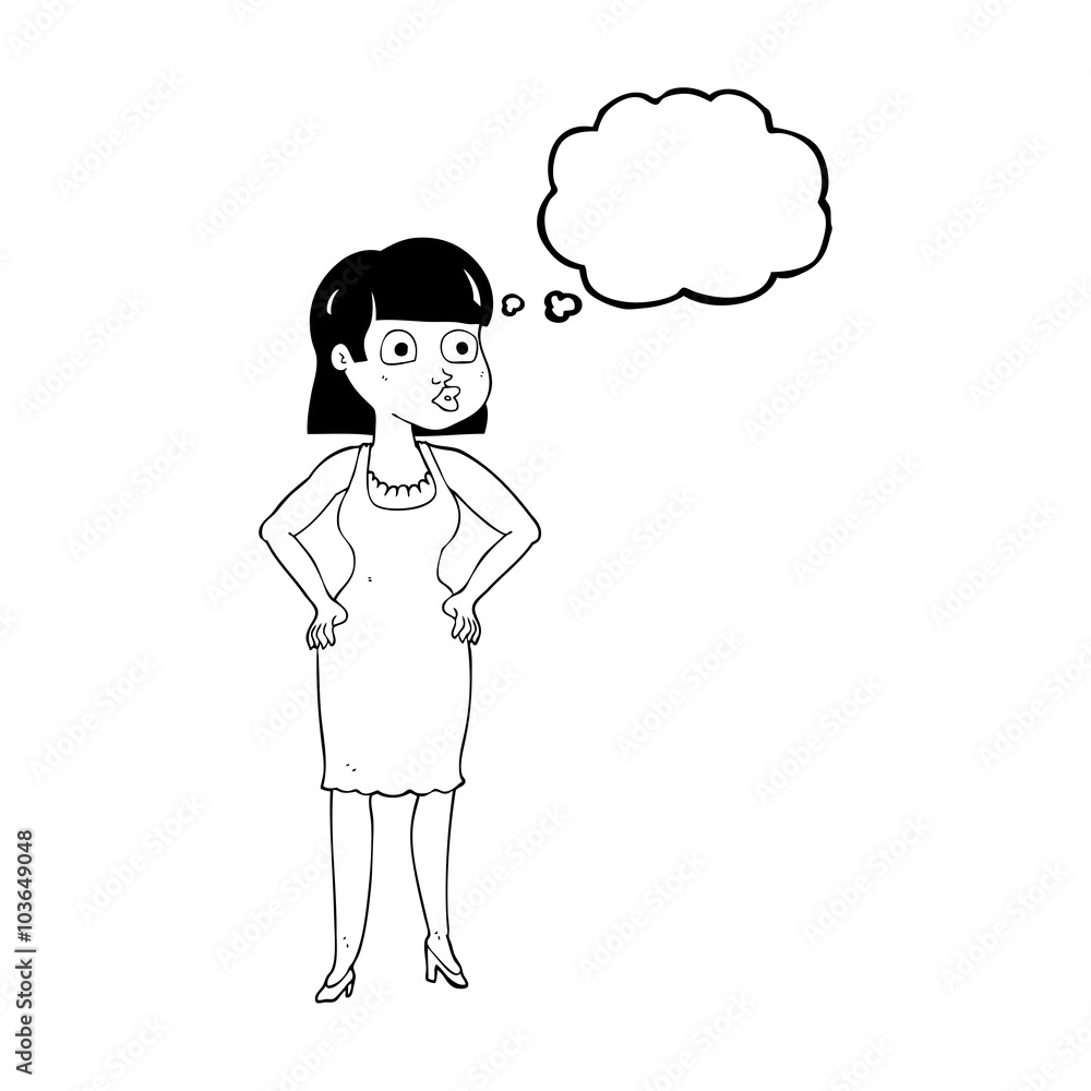 thought bubble cartoon woman with hands on hips thought bubble cartoon woman with hands on hips