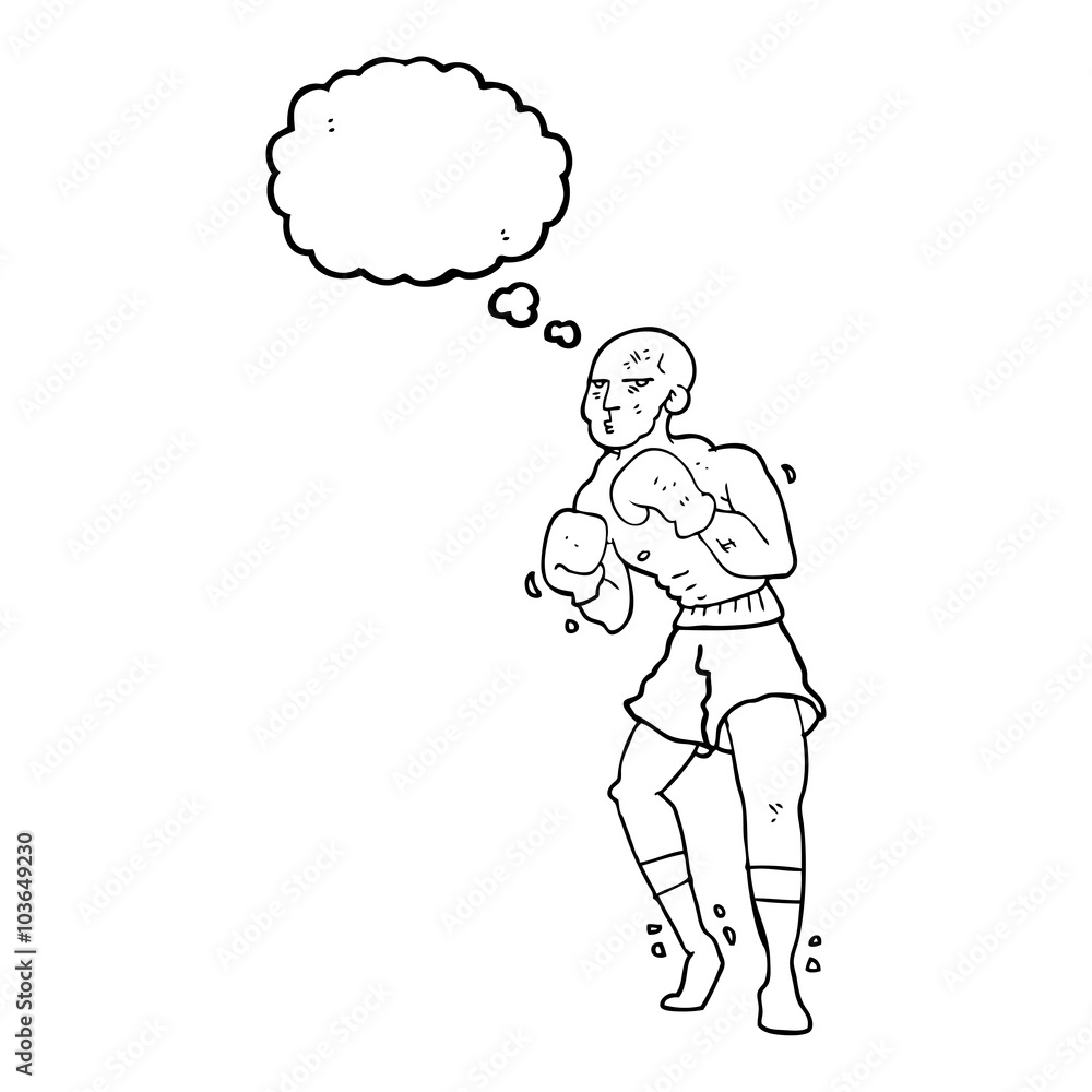 Fototapeta premium thought bubble cartoon boxer