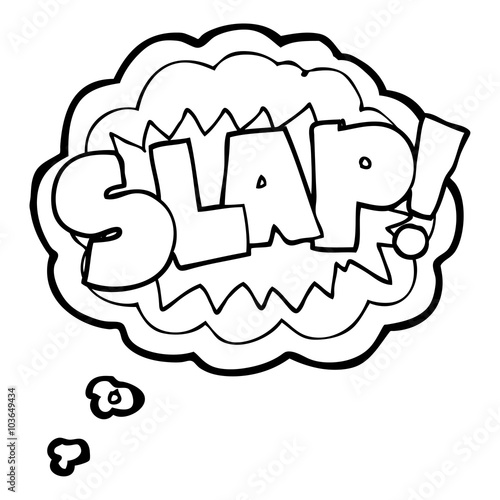 thought bubble cartoon slap symbol
