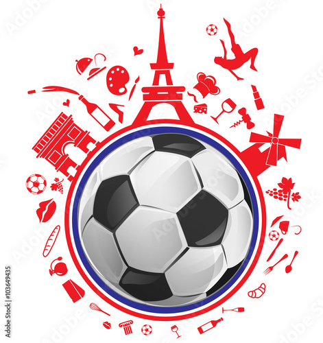 soccer ball with france symbol