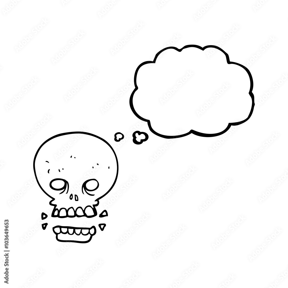 thought bubble cartoon scary skull thought bubble cartoon scary skull