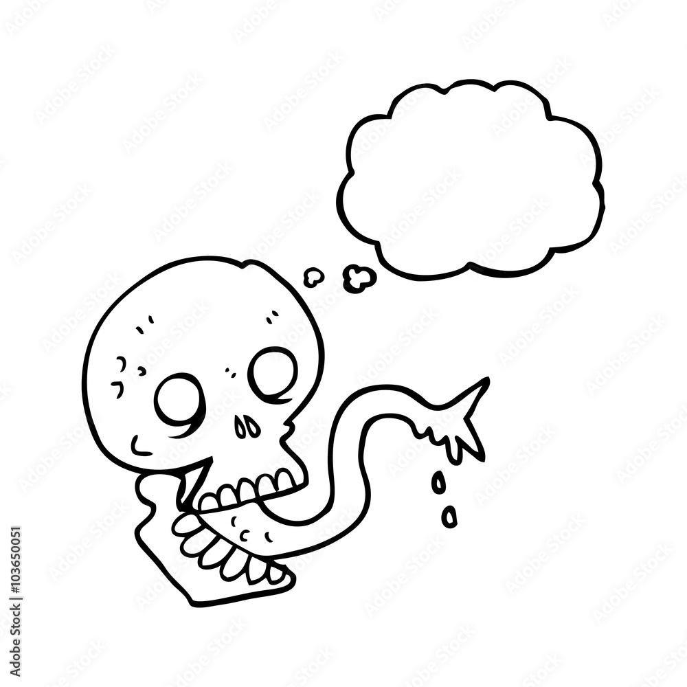 thought bubble cartoon spooky halloween skull thought bubble cartoon spooky halloween skull