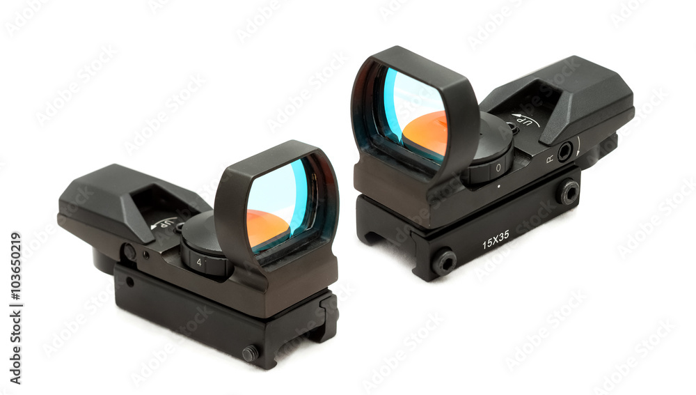 Collimator (reflex) sight isolated from background