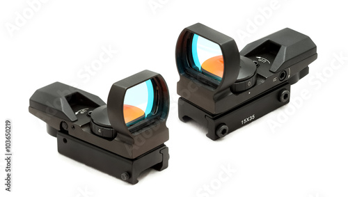 Collimator (reflex) sight isolated from background photo