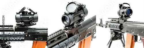 Reflex sight on AK-47 machinegun
