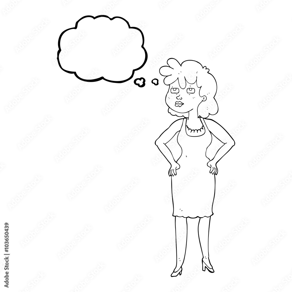 thought bubble cartoon annoyed woman