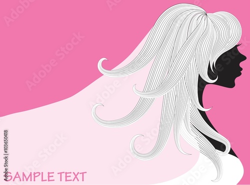 vector drawing of a beautiful woman with long hair and wedding veil can be used as business cards and advertising and invitation and gift card