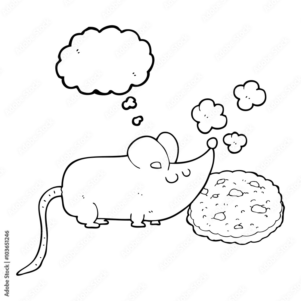 cute thought bubble cartoon mouse and cookie cute thought bubble cartoon mouse and cookie
