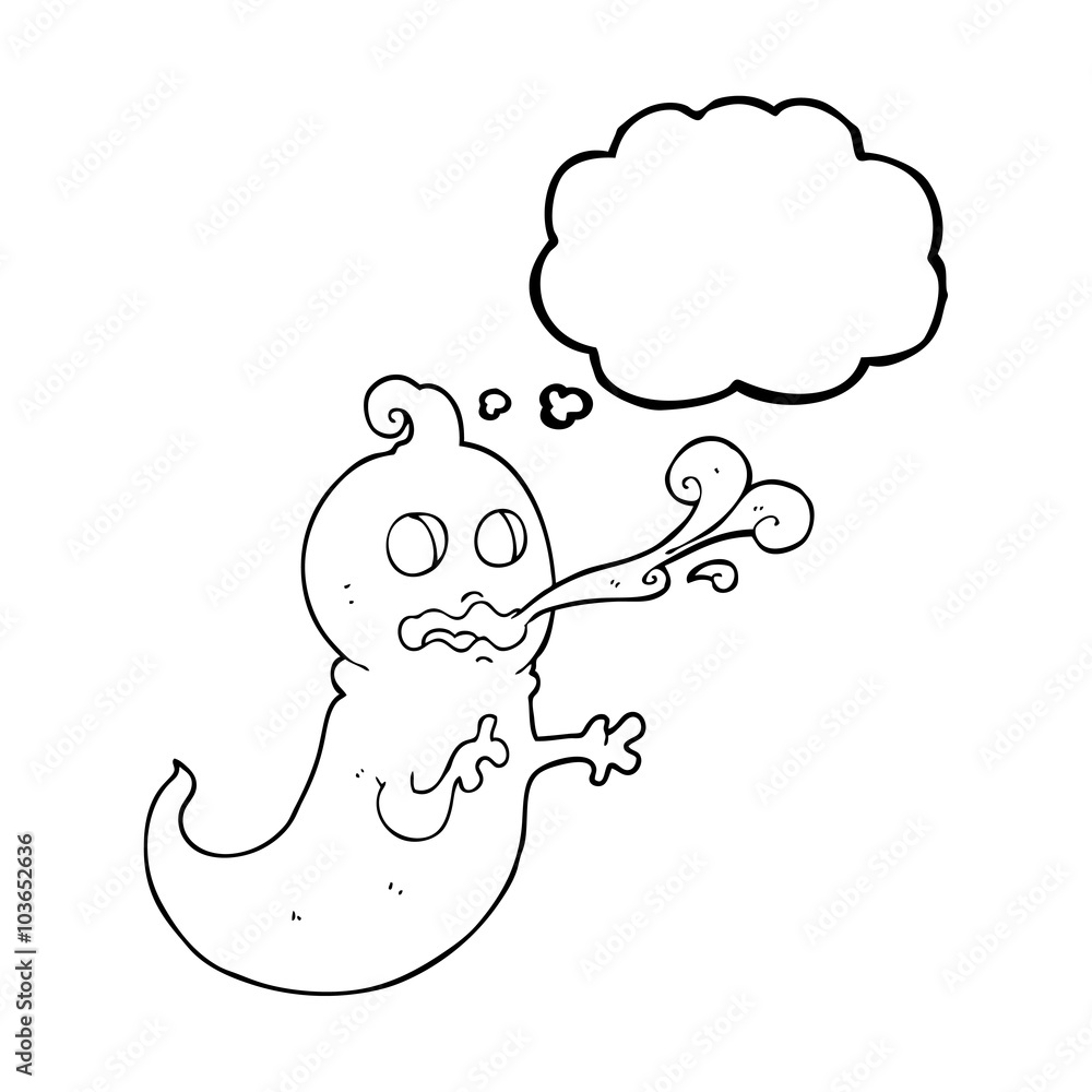 Fototapeta premium thought bubble cartoon slimy ghost