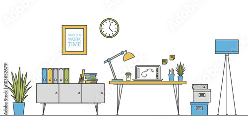 Thin Line Work Space Vector Design