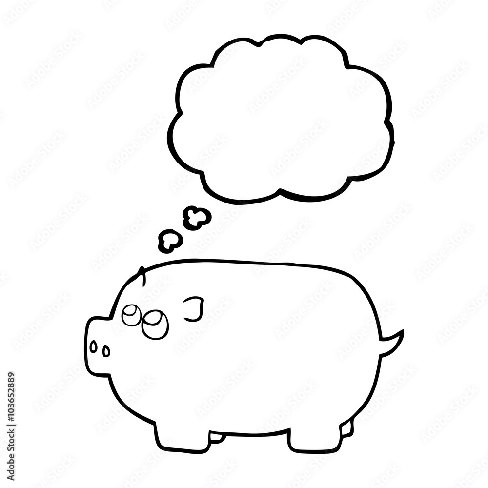 thought bubble cartoon piggy bank thought bubble cartoon piggy bank