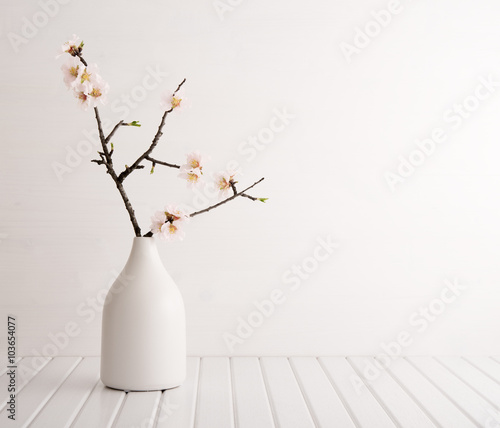 Vase with cherry blossom
