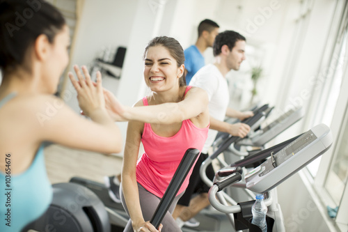 Young people training in the gym