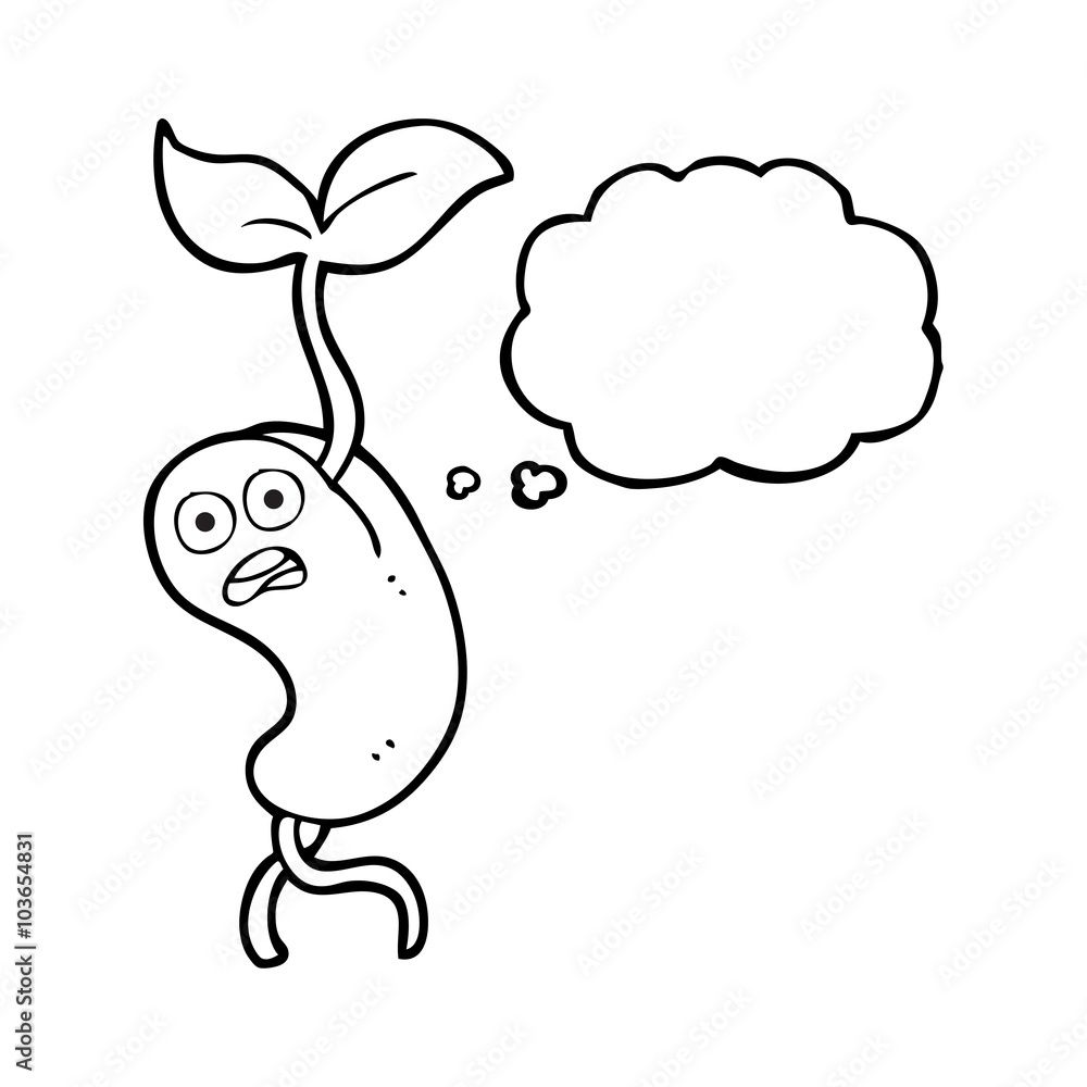 thought bubble cartoon sprouting seed thought bubble cartoon sprouting seed