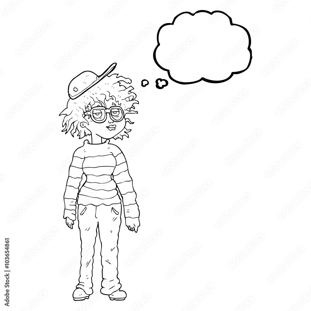 thought bubble cartoon geeky girl thought bubble cartoon geeky girl