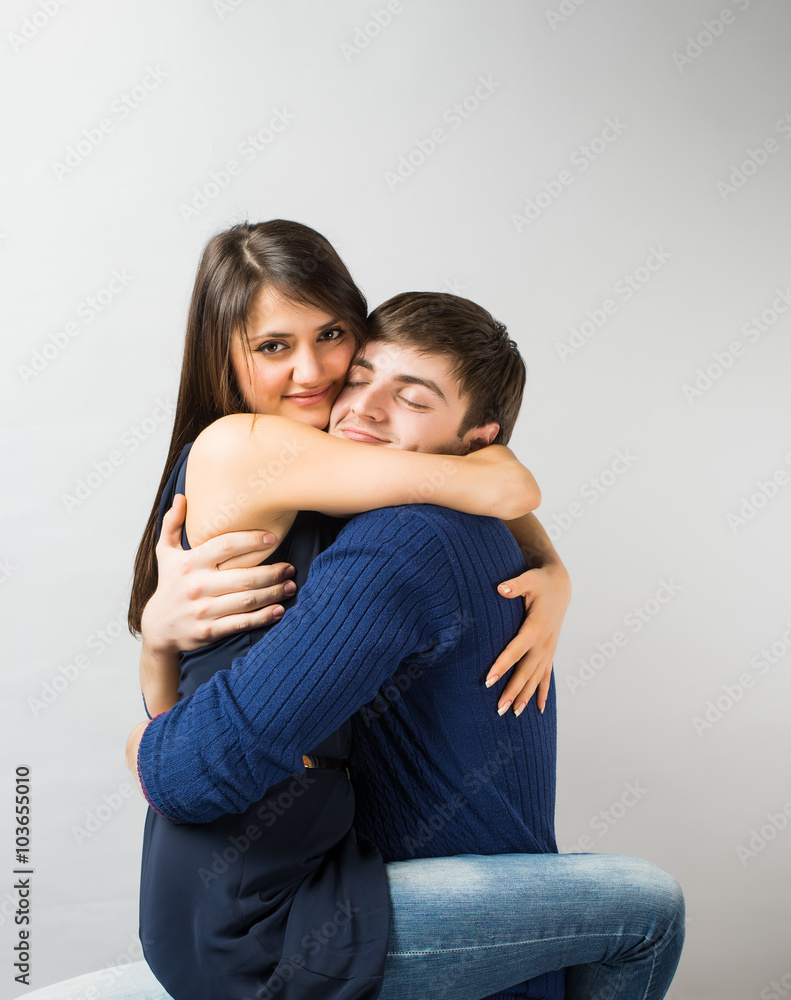 young couple in love cuddling young couple in love cuddling