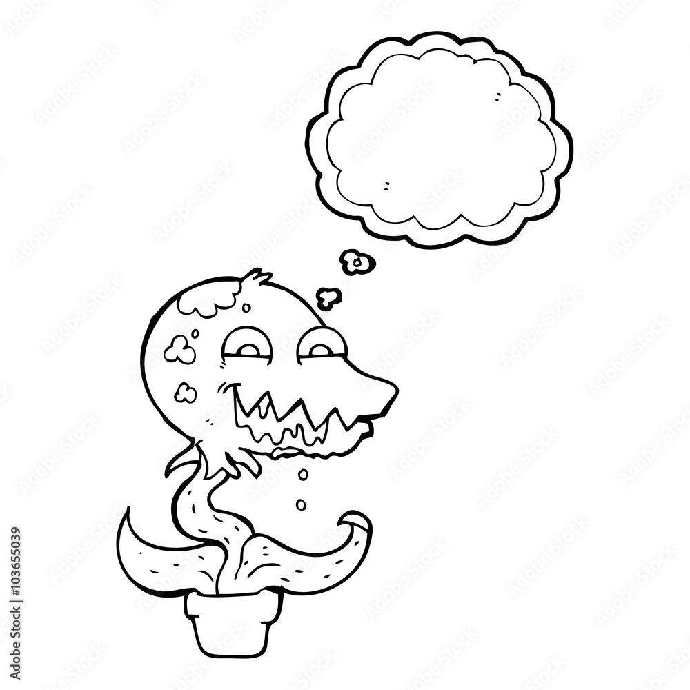 thought bubble cartoon monster plant thought bubble cartoon monster plant