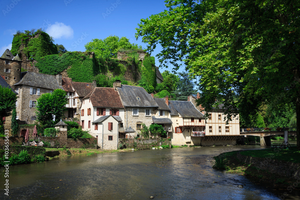 Obraz premium Segur-le-Chateau, medieval village in France