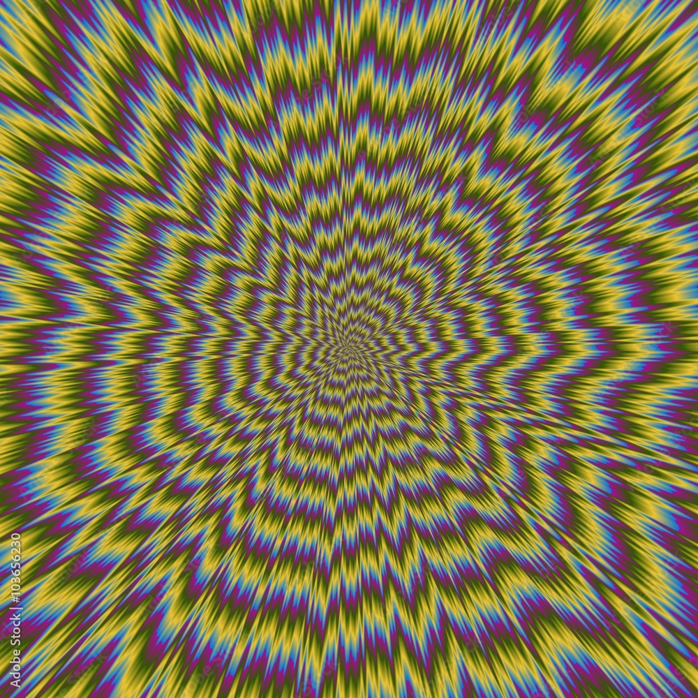 Abstract colourful illustration of hypnotic bright pattern