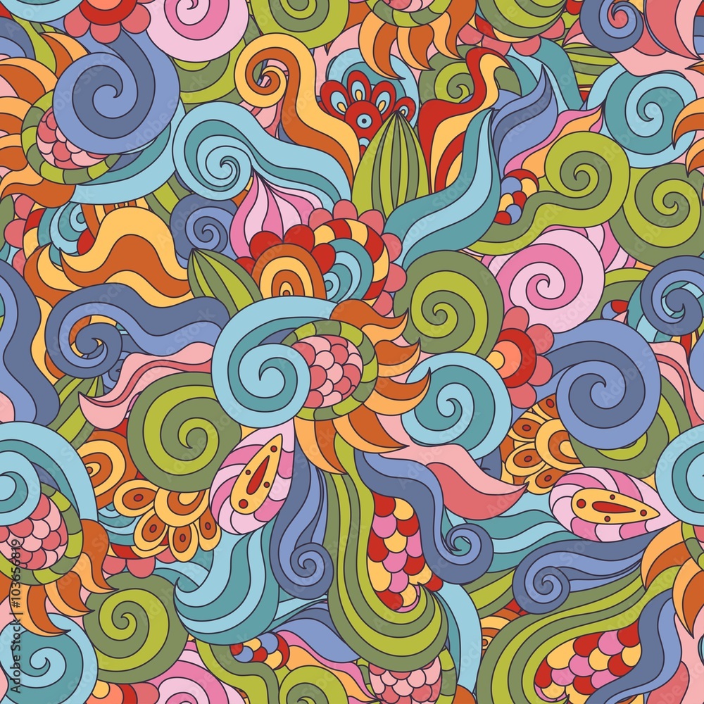 Colorful zentangle seamless pattern Colorful zentangle seamless pattern