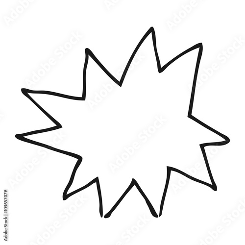 black and white cartoon explosion symbol