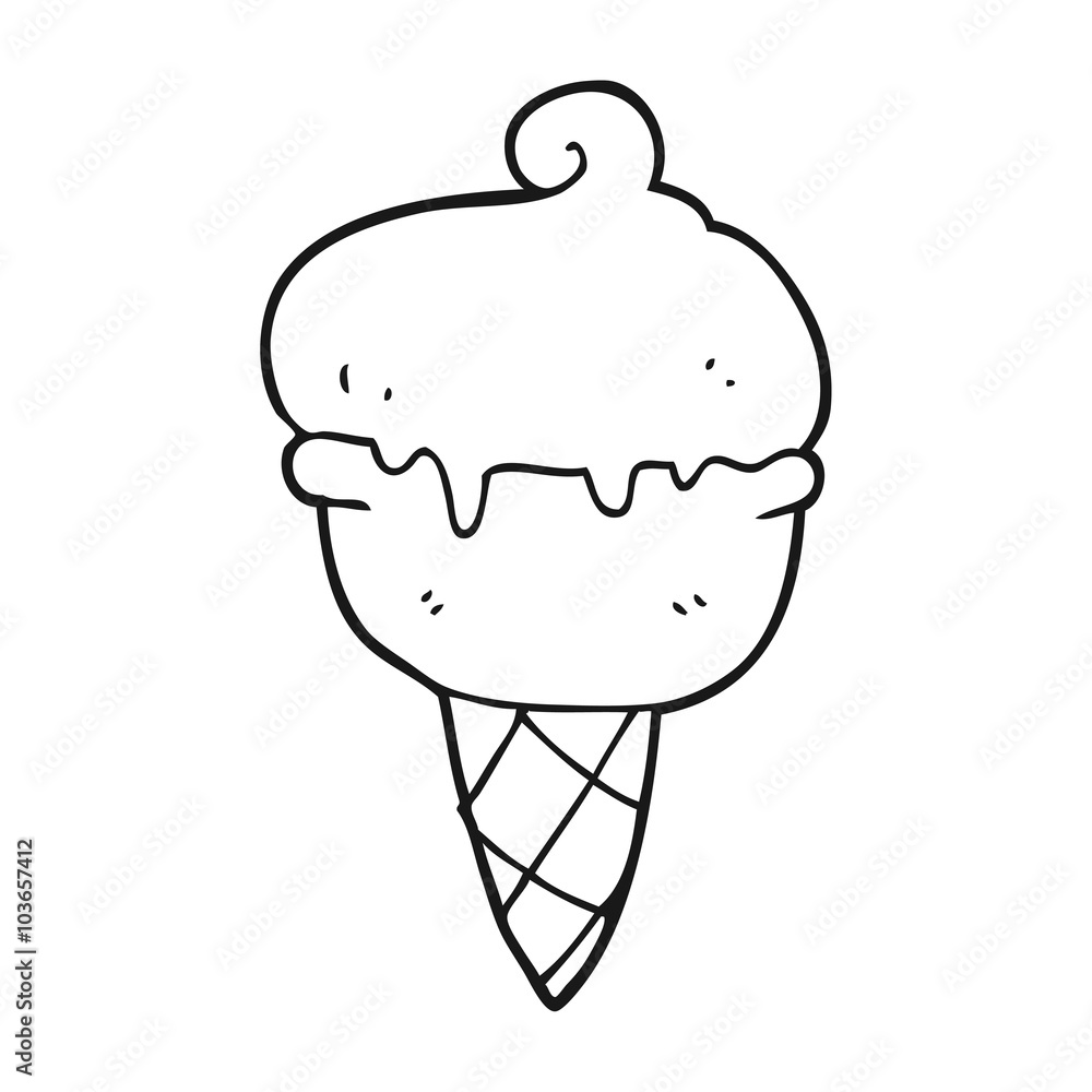 black and white cartoon ice cream black and white cartoon ice cream