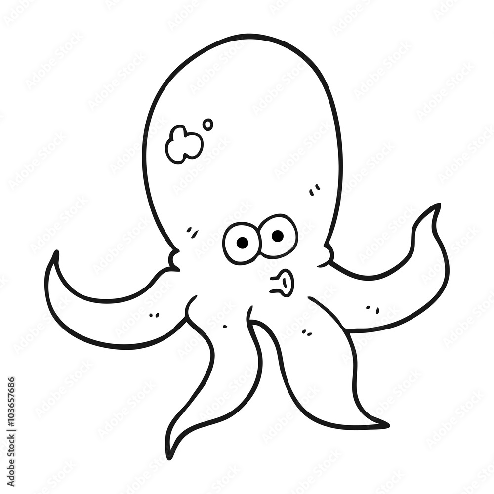 black and white cartoon octopus black and white cartoon octopus