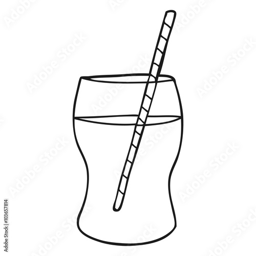 black and white cartoon fizzy drink