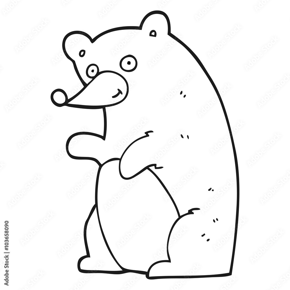 black and white cartoon bear black and white cartoon bear
