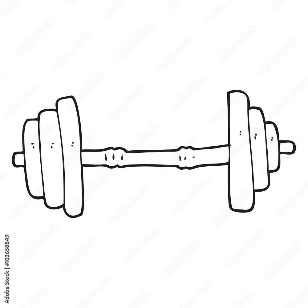 black and white cartoon barbell black and white cartoon barbell
