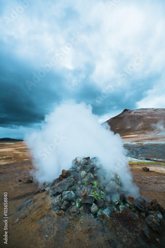 Iceland beautiful geyser and nature
