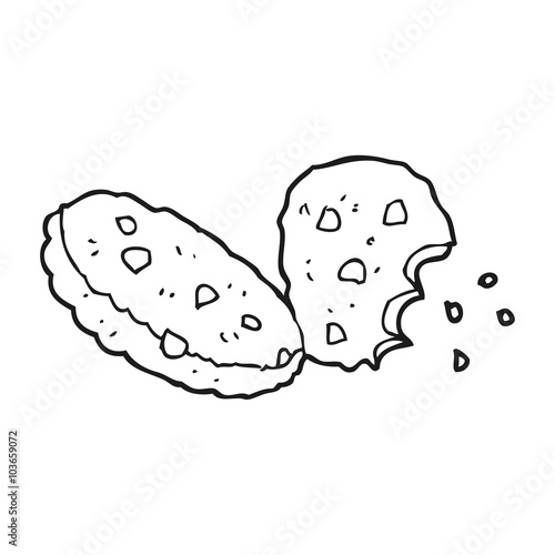 black and white cartoon cookies