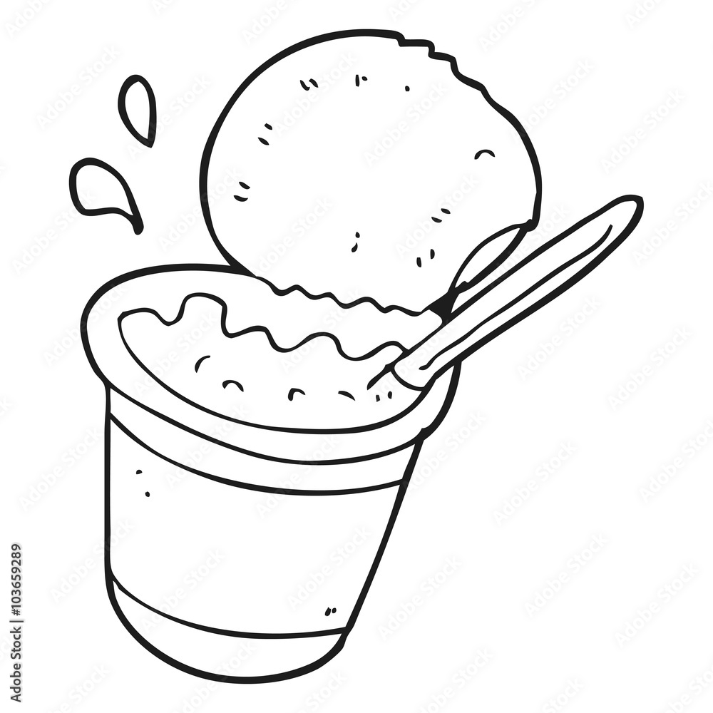 black and white cartoon yogurt black and white cartoon yogurt