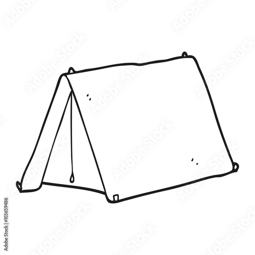 black and white cartoon tent