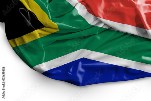 South African flag on white background