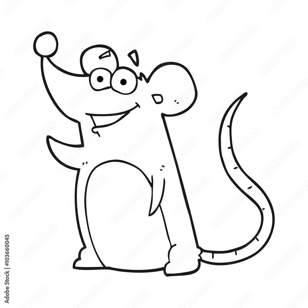 Obraz premium black and white cartoon mouse