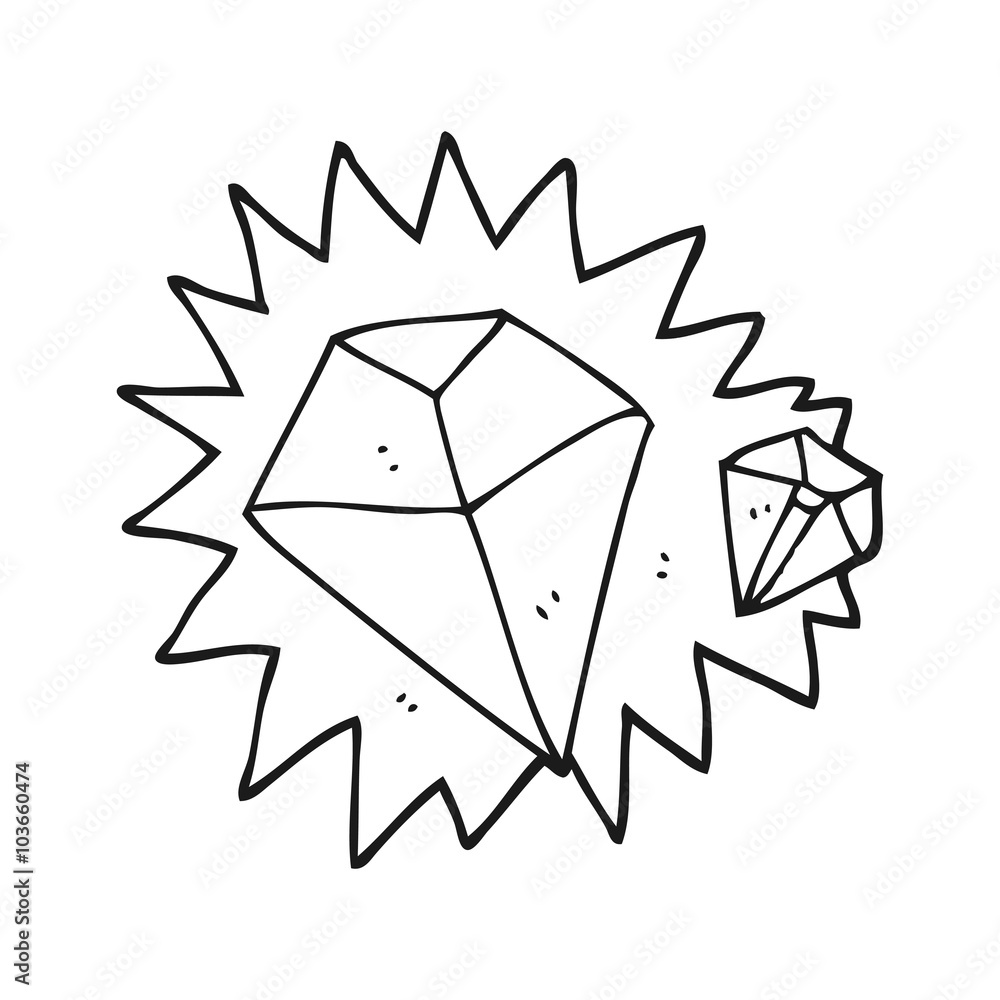 Obraz premium black and white cartoon diamonds