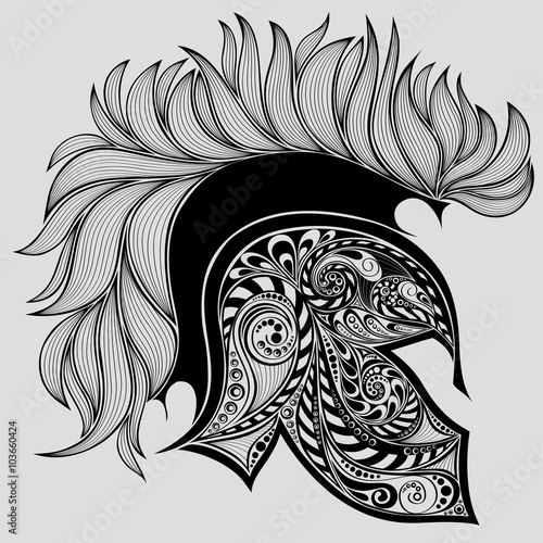 Abstract vector helmet of Achilles