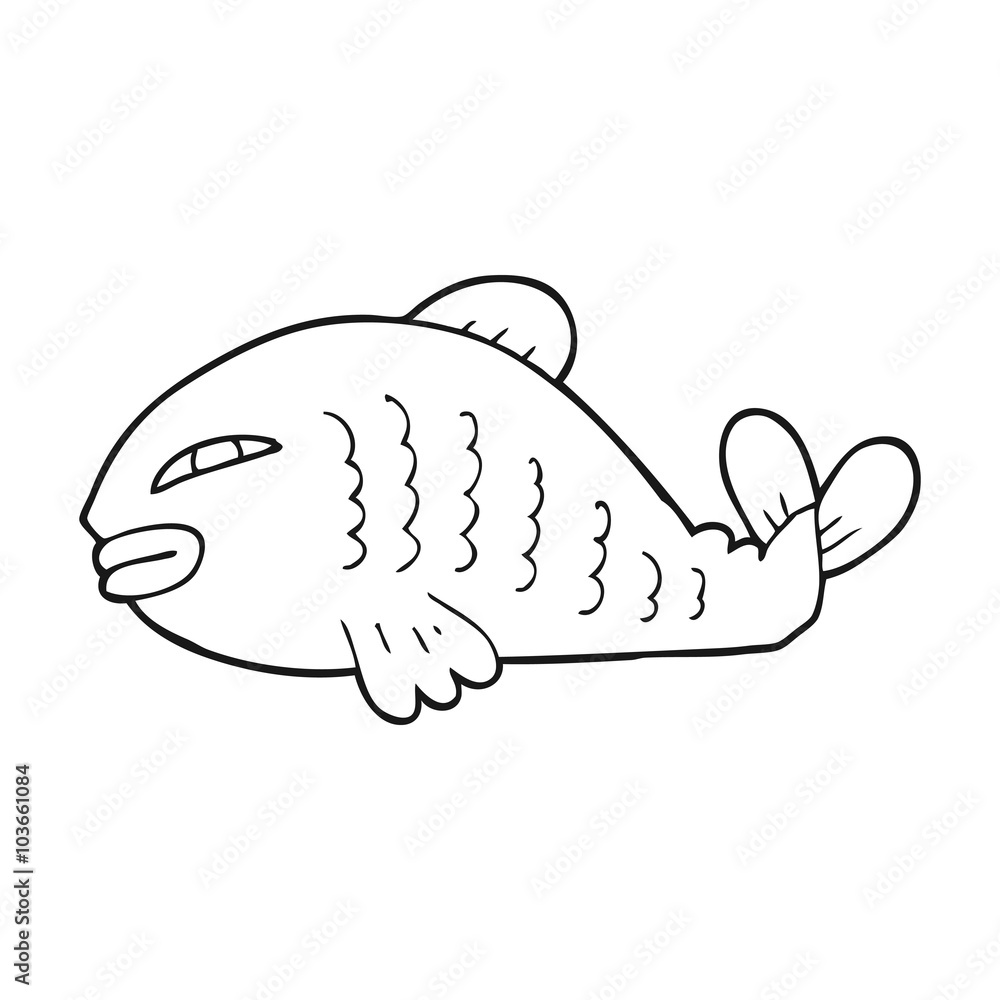 black and white cartoon fish black and white cartoon fish