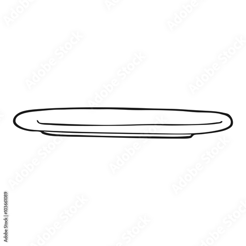 black and white cartoon empty plate © lineartestpilot