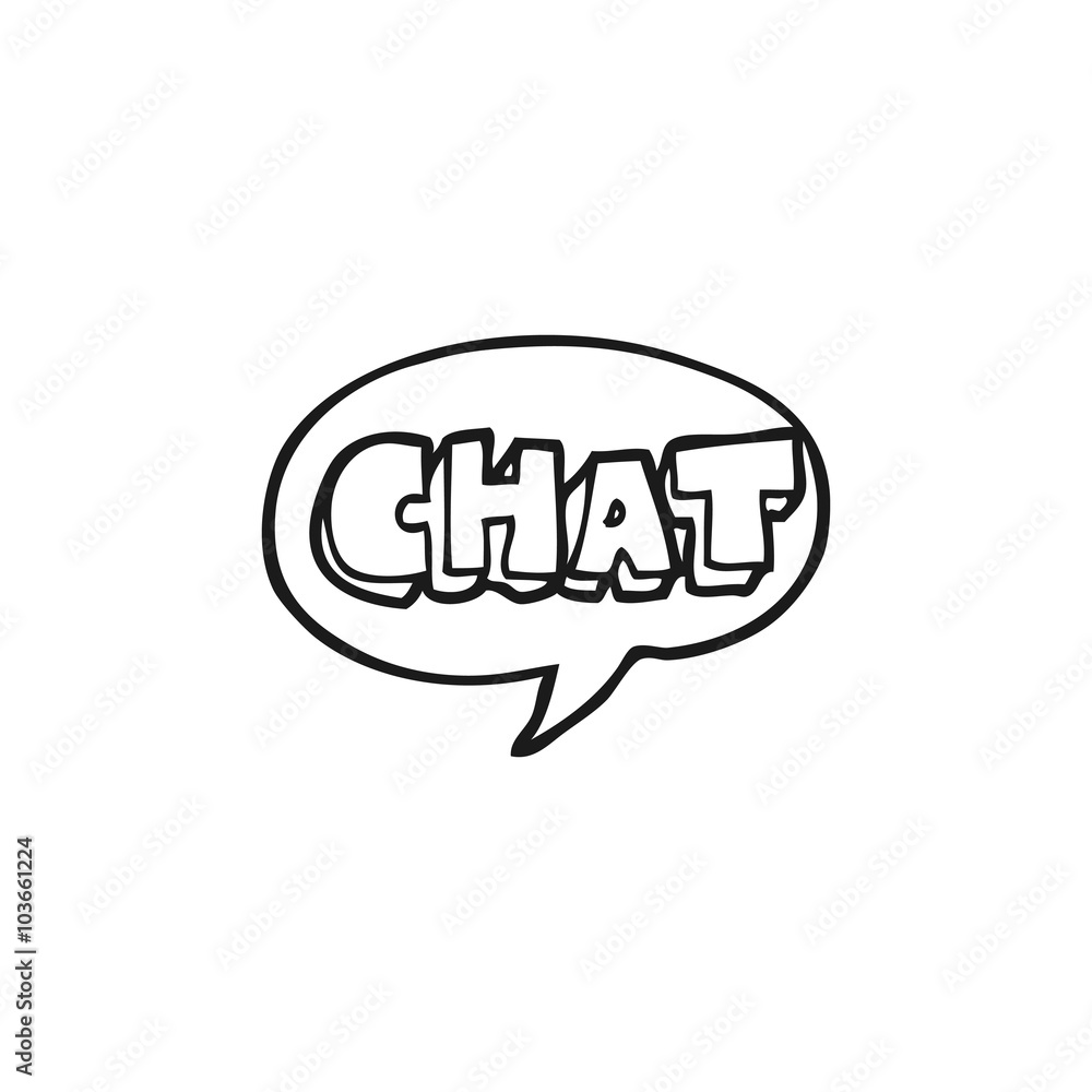 black and white cartoon chat symbol black and white cartoon chat symbol